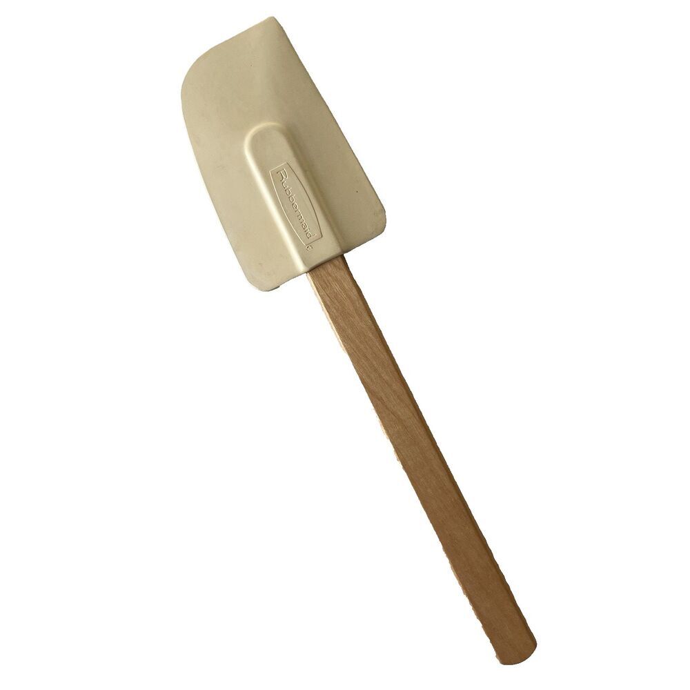Rubbermaid Vintage Spatula Wood Handle Rubber No. 1902 1980 Kitchen Utensil 11"